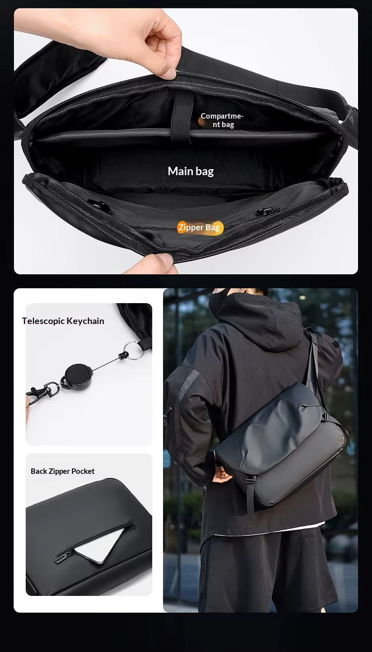Alien Infinity UrbanShield Messenger Pro Crossbody Bag for Men & Women | Waterproof Sling Bag | Large Capacity Travel Office Shoulder Bag with Multiple Compartments