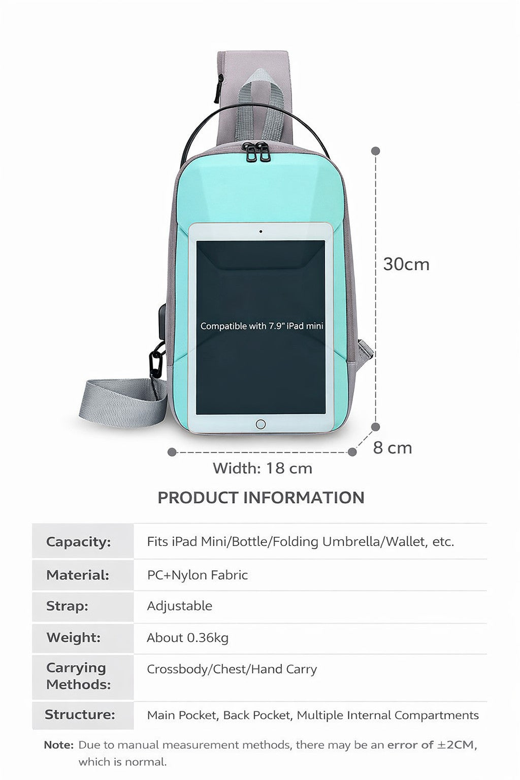 Alien Infinity ArmorX Sling Bag for Men & Women | Hard Shell Anti-Theft Crossbody Chest Bag | USB Charging Port | Water-Resistant Travel Sling Backpack