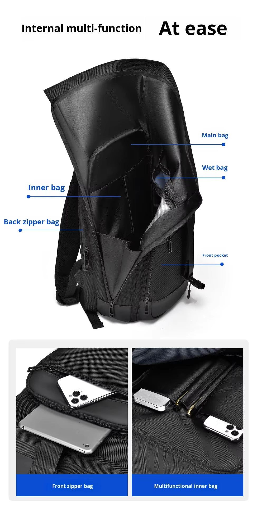 Alien Infinity Urban Expand Pack Elite Laptop Backpack for Men & Women | Expandable Water-Resistant Travel & Office Backpack
