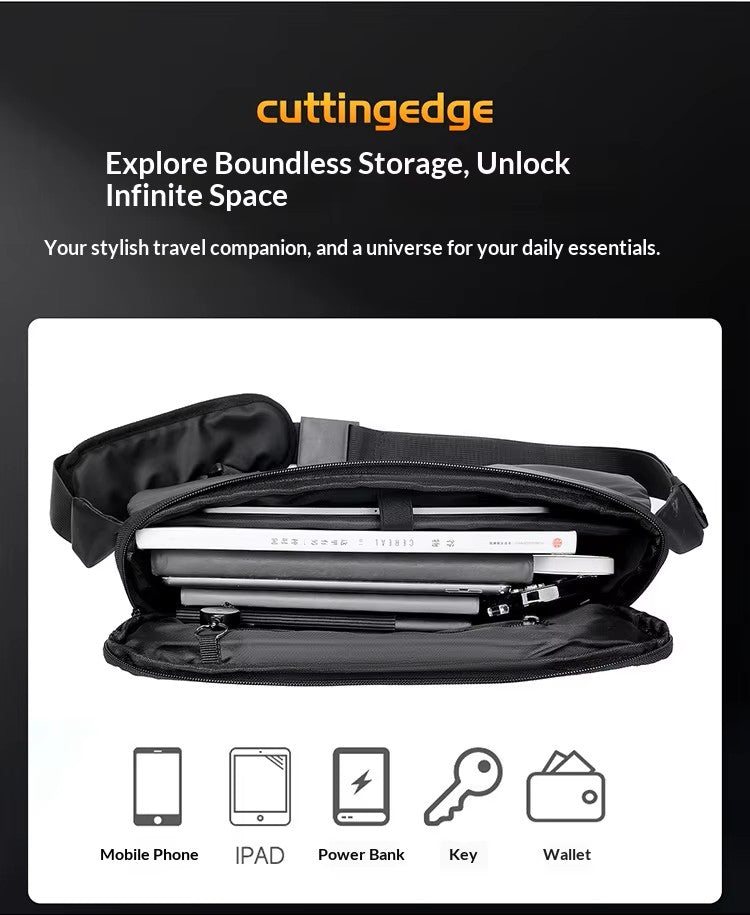 Alien Infinity UrbanShield Messenger Pro Crossbody Bag for Men & Women | Waterproof Sling Bag | Large Capacity Travel Office Shoulder Bag with Multiple Compartments