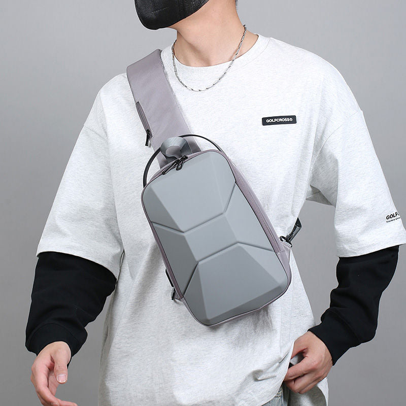 Alien Infinity ArmorX Sling Bag for Men & Women | Hard Shell Anti-Theft Crossbody Chest Bag | USB Charging Port | Water-Resistant Travel Sling Backpack