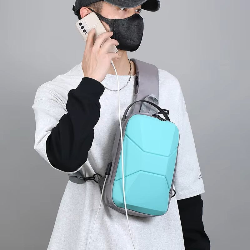 Alien Infinity ArmorX Sling Bag for Men & Women | Hard Shell Anti-Theft Crossbody Chest Bag | USB Charging Port | Water-Resistant Travel Sling Backpack