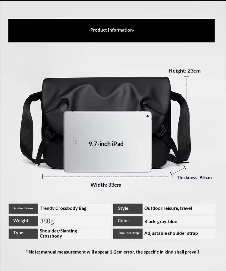Alien Infinity UrbanShield Messenger Pro Crossbody Bag for Men & Women | Waterproof Sling Bag | Large Capacity Travel Office Shoulder Bag with Multiple Compartments