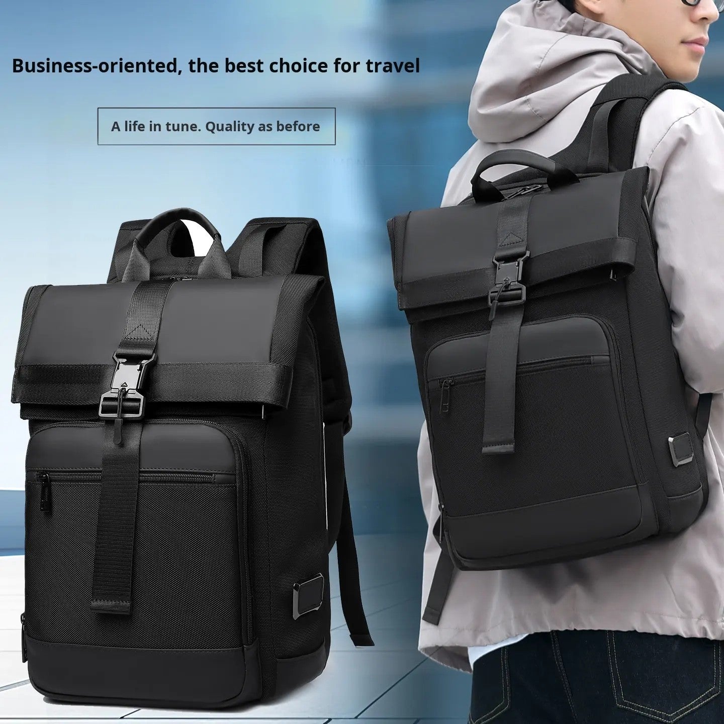 Alien Infinity Urban Expand Pack Elite Laptop Backpack for Men & Women | Expandable Water-Resistant Travel & Office Backpack
