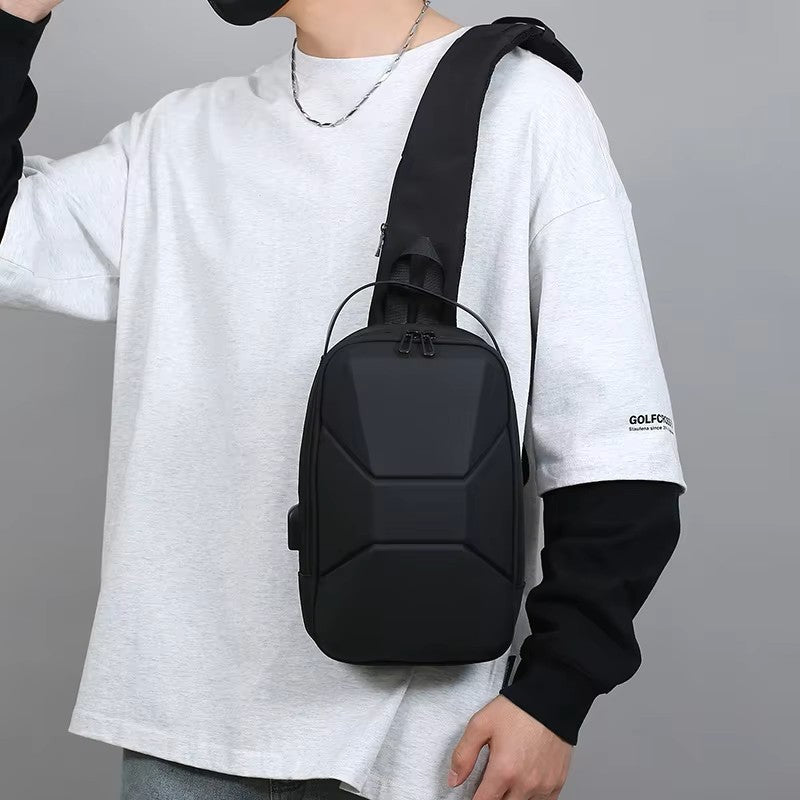 Alien Infinity ArmorX Sling Bag for Men & Women | Hard Shell Anti-Theft Crossbody Chest Bag | USB Charging Port | Water-Resistant Travel Sling Backpack