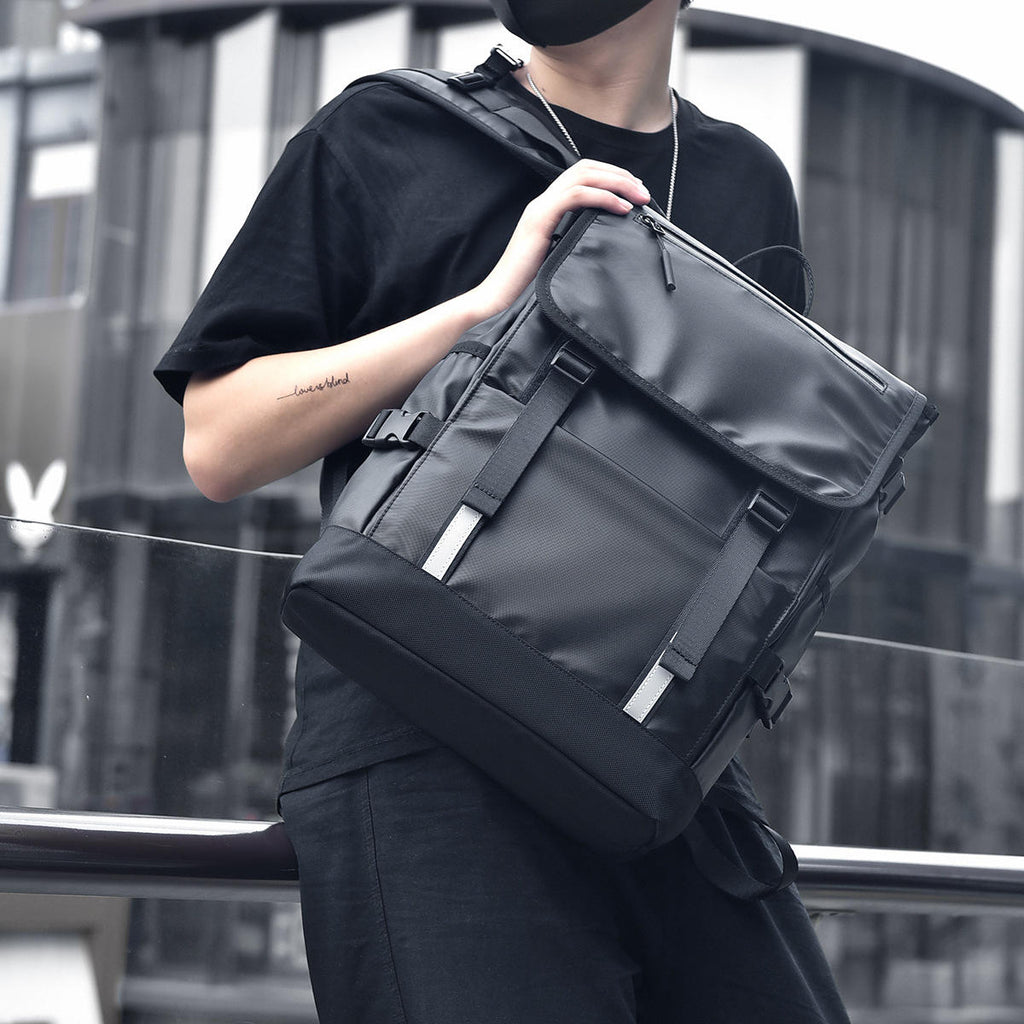 Alien Infinity Urban Expedition Roll-Top Laptop Backpack for Men & Women | Water-Resistant Travel Backpack with Laptop Compartment, Large Capacity, Anti-Theft Pocket, Reflective Strips & Luggage Strap