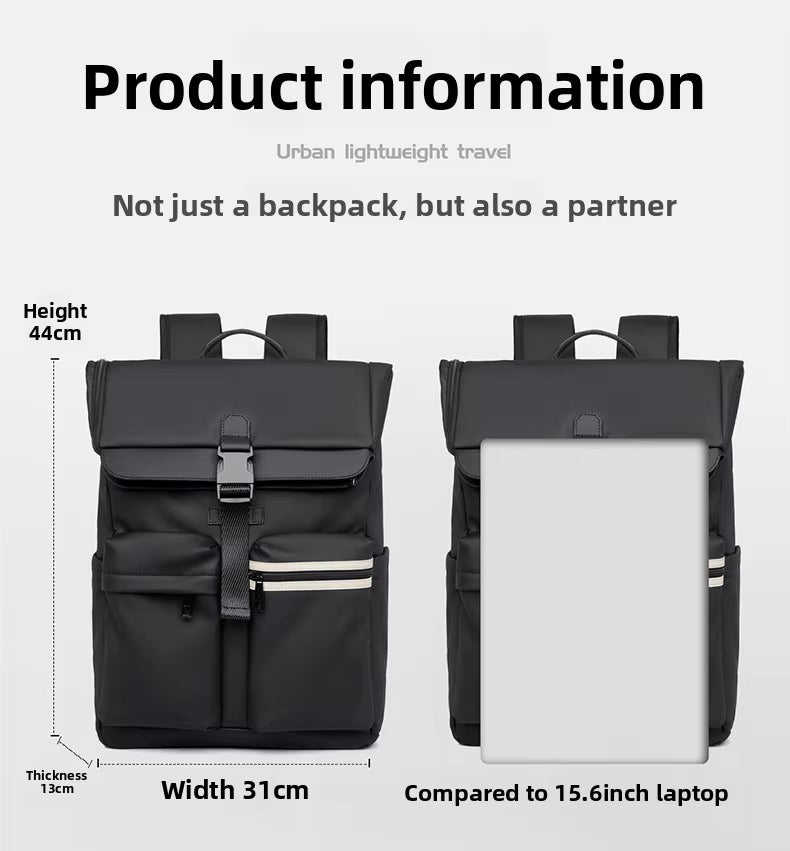 Alien Infinity Urban Voyager Roll-Top Laptop Backpack for Men & Women | Water-Resistant Travel Backpack | Large Capacity College Office Business Backpack with Trolley Sleeve, Multiple Pockets
