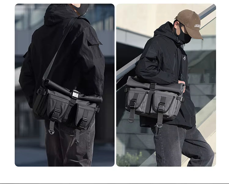 Alien Infinity UrbanRoll Pro Expandable Messenger Bag for Men & Women | Water-Resistant Roll-Top Laptop Shoulder Bag | 10L-20L Expandable Crossbody Travel Office Messenger Bag with Multiple Compartments