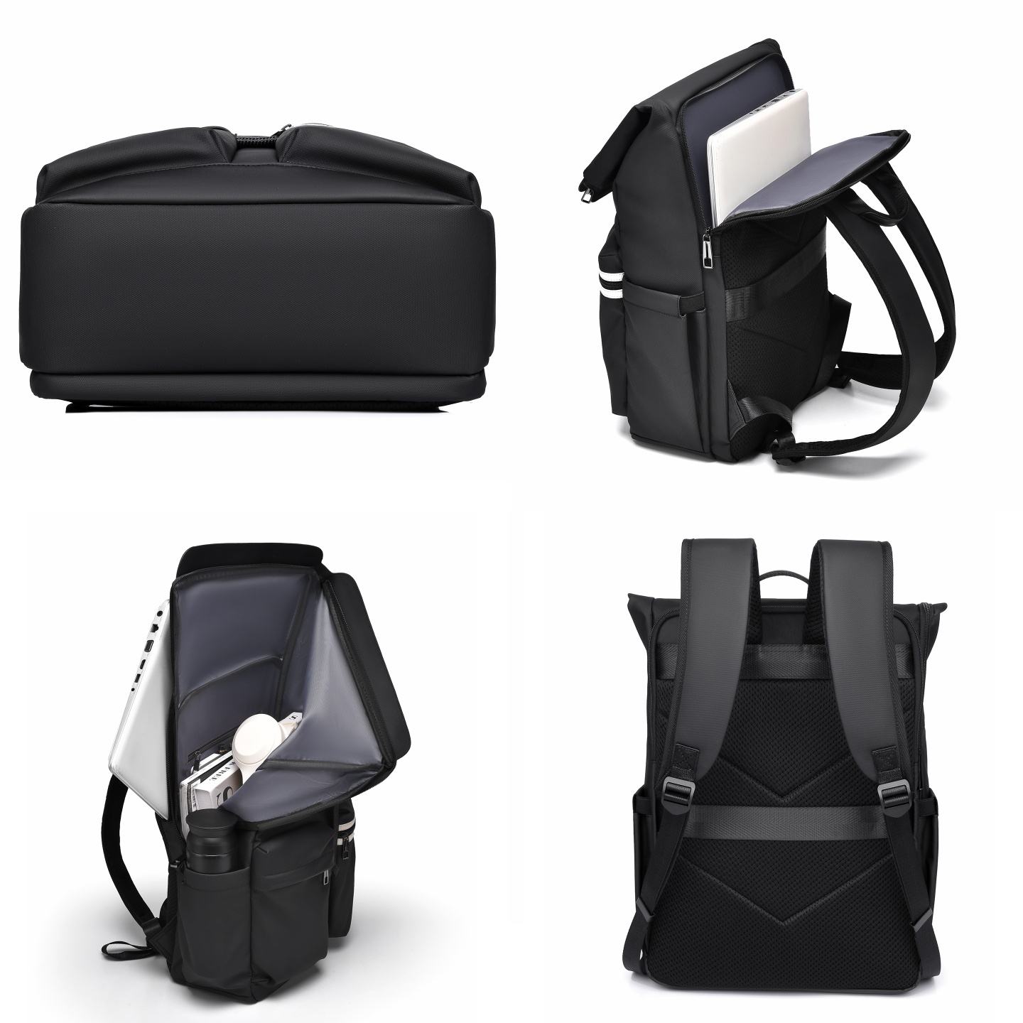 Alien Infinity Urban Voyager Roll-Top Laptop Backpack for Men & Women | Water-Resistant Travel Backpack | Large Capacity College Office Business Backpack with Trolley Sleeve, Multiple Pockets