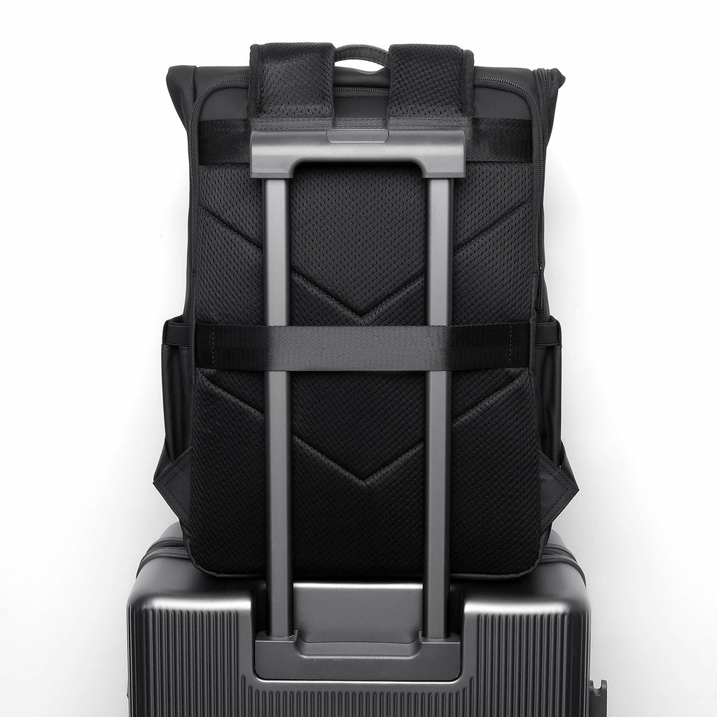 Alien Infinity Urban Voyager Roll-Top Laptop Backpack for Men & Women | Water-Resistant Travel Backpack | Large Capacity College Office Business Backpack with Trolley Sleeve, Multiple Pockets