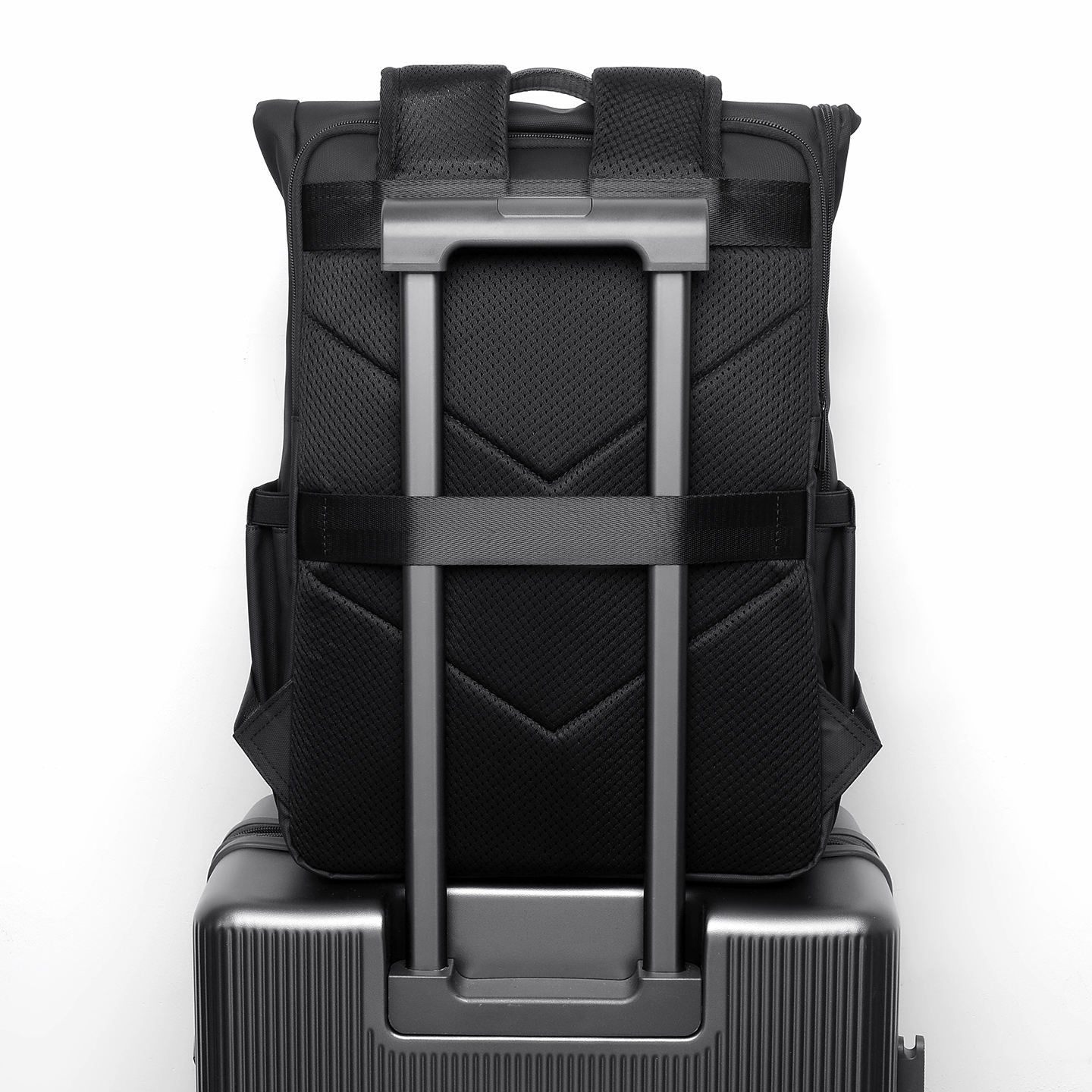 Alien Infinity Urban Voyager Roll-Top Laptop Backpack for Men & Women | Water-Resistant Travel Backpack | Large Capacity College Office Business Backpack with Trolley Sleeve, Multiple Pockets