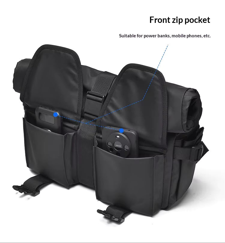 Alien Infinity UrbanRoll Pro Expandable Messenger Bag for Men & Women | Water-Resistant Roll-Top Laptop Shoulder Bag | 10L-20L Expandable Crossbody Travel Office Messenger Bag with Multiple Compartments