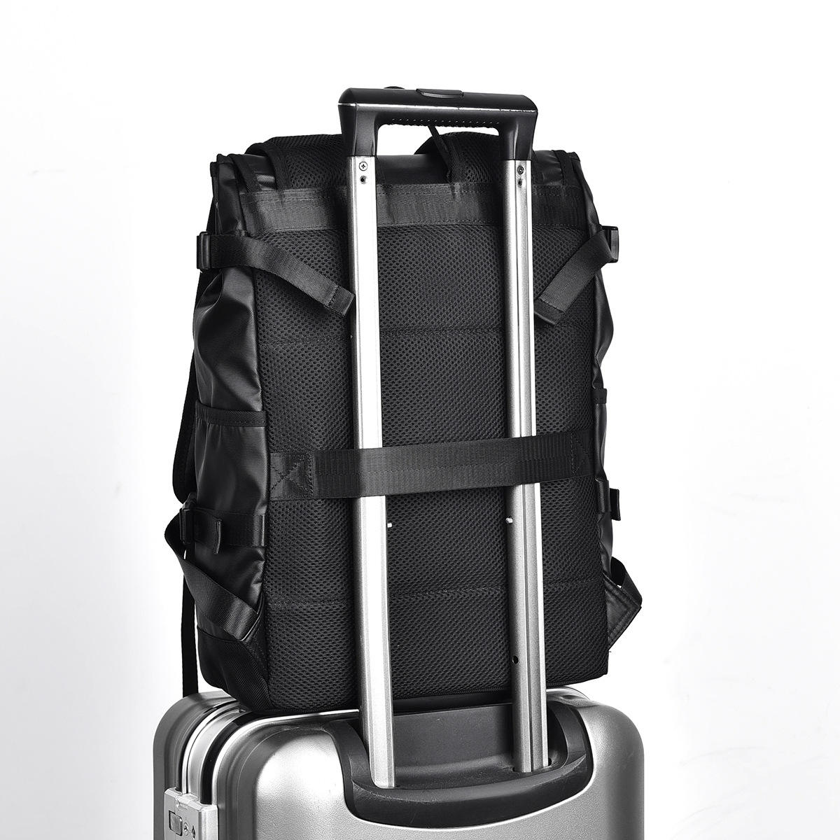 Alien Infinity Urban Expedition Roll-Top Laptop Backpack for Men & Women | Water-Resistant Travel Backpack with Laptop Compartment, Large Capacity, Anti-Theft Pocket, Reflective Strips & Luggage Strap